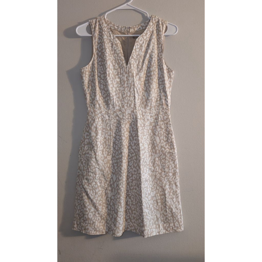 Banana Republic Beige White Leopard Print Mini Dress Size 2